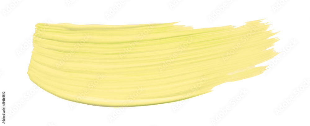 Shiny yellow brush isolated on transparent background. light yellow brush