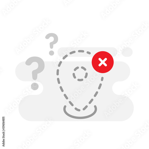 unknown, no location services, turn off, not enable concept illustration flat design vector eps10. modern graphic element for landing page, empty state ui, infographic, icon