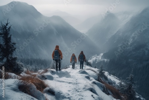 Hiking through the snowy wilderness © DYNAMO VISUALS