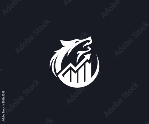 Fototapeta Naklejka Na Ścianę i Meble -  Business and finance logo with the wolf as the symbol