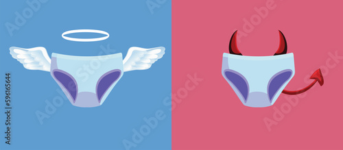 Good Girl Bad Girl Vector Concept Illustration of Society Labeling Women. Societal standards of stigmatization of women based on prejudice 
