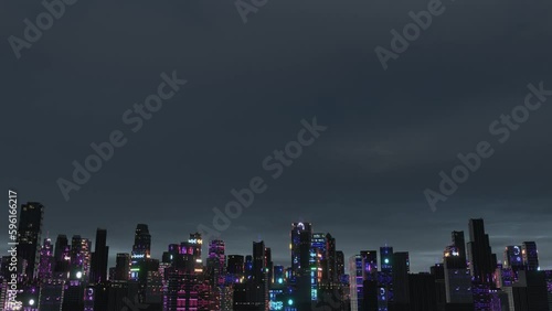 Digital virtual city skyline