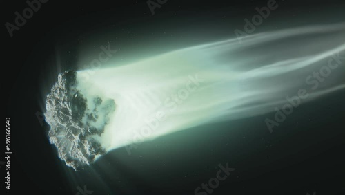 Comet Nuclei ejecting dust into space. Loopable Clip