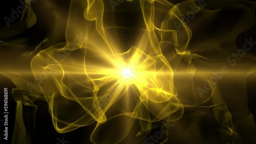 Abstract Design Background_Fractal_FlowerA_loop_gold
