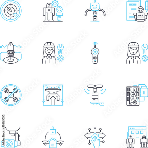 Helicopter drs linear icons set. Rescue, Emergency, Airborne, Transport, Aviation, Pilot, Medevac line vector and concept signs. Evacuation,Response,Helipad outline illustrations