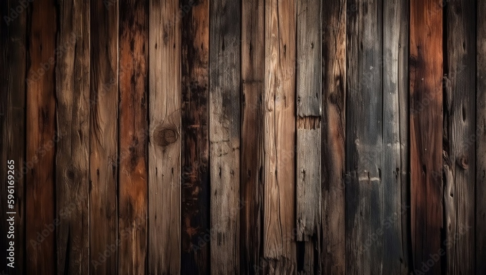 Fototapeta premium Rustic vertical wood panels provide grunge texture