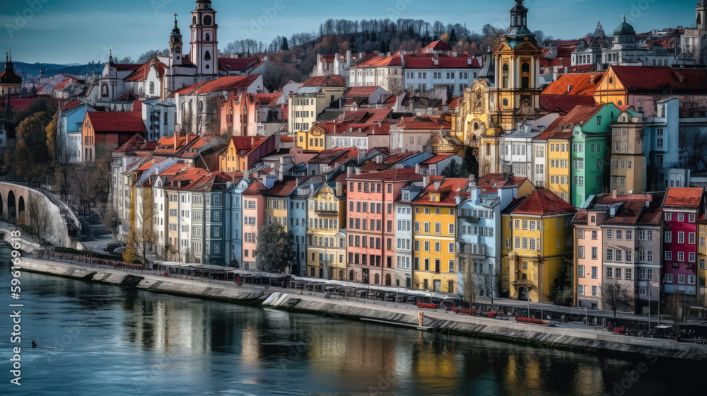 Fototapeta premium Passau. Breathtaking travel destination place. Generative AI