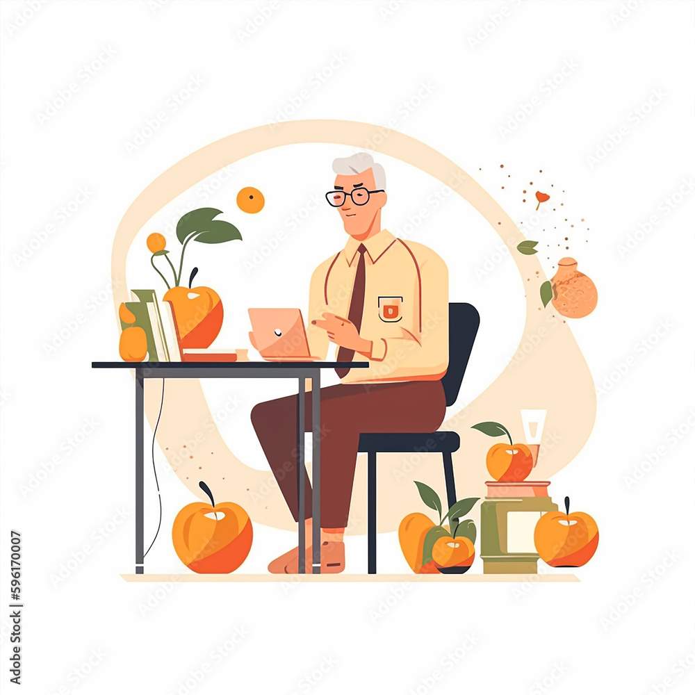 world teacher's day, flat vector illustration, white background. Generative AI world teacher's day, flat vector illustration, white background. Generative AI