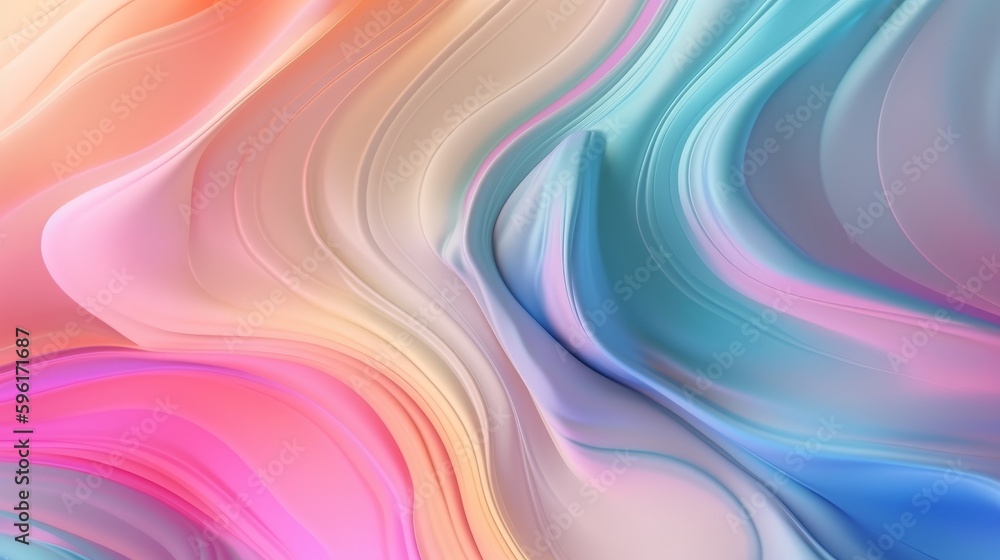 custom made wallpaper toronto digitalPastel colored holographic abstract background. Flow, wavy and Curve style.