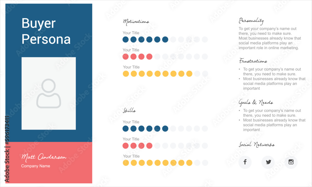 User Persona Document Template Vector Illustration Examples of User User Persona Document Template Vector Illustration Examples of User