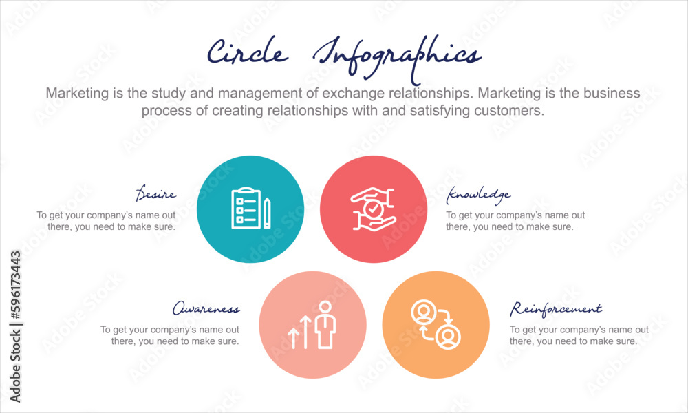 Vector template circle infographics. Business concept with 4 options ...