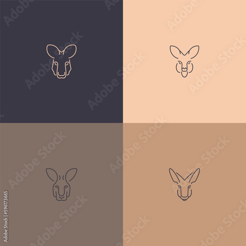 Sleek animal kangaroo outline design