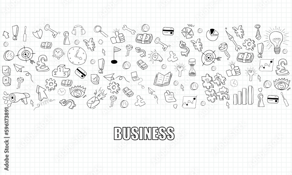 business doodles objects background., drawing by hand vector business doodles objects background., drawing by hand vector