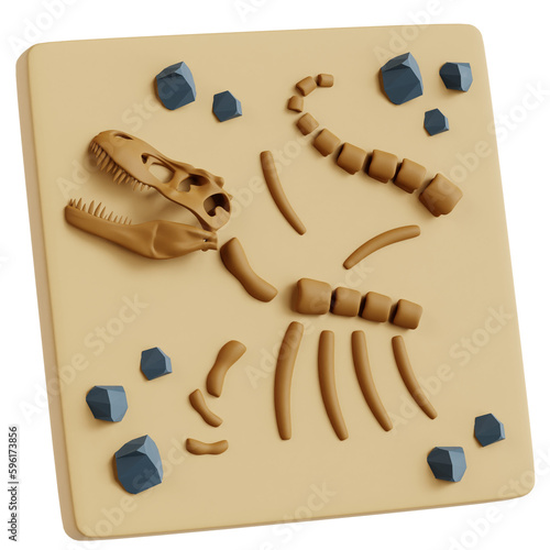 Wallpaper Mural 3D illustration of fossil Torontodigital.ca