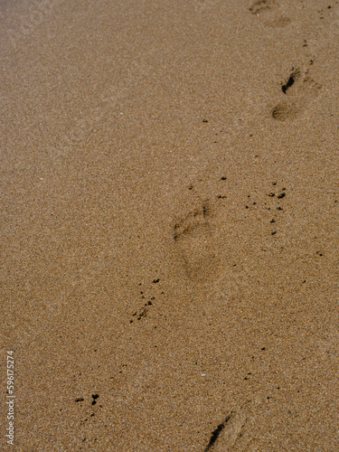 human footprints on the beach