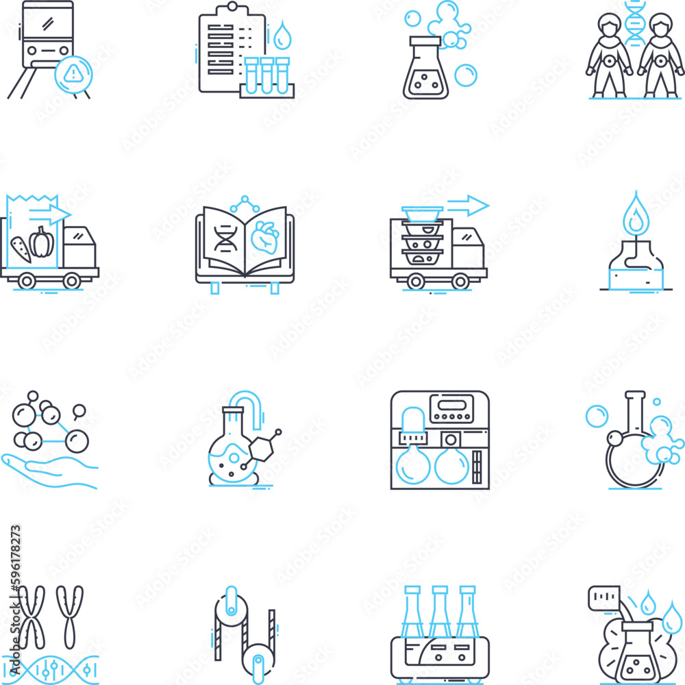 Scientific inquiry linear icons set. Experimentation, Observation, Data, Hypothesis, Analysis, Inference, Measurement line vector and concept signs. Evidence,Interpretation,Theory outline Scientific inquiry linear icons set. Experimentation, Observation, Data, Hypothesis, Analysis, Inference, Measurement line vector and concept signs. Evidence,Interpretation,Theory outline
