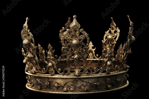 Crown of a king isolated on white background. Generative AI