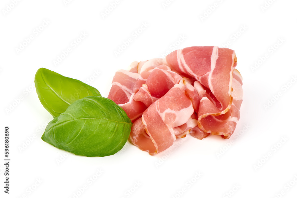 Jamon, jerked meat, isolated on white background. High resolution image. Jamon, jerked meat, isolated on white background. High resolution image.