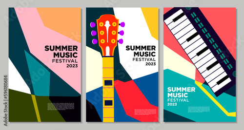 Vector illustration colorful summer music festival banner design