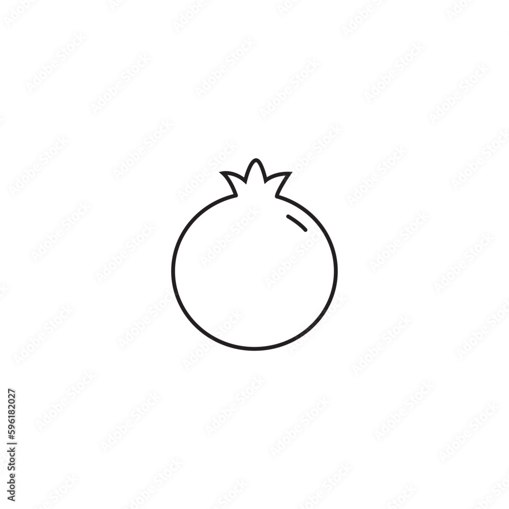 Obraz premium Pomegranate line icon, fruit logo vector