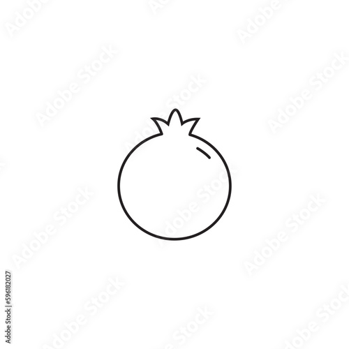 Pomegranate line icon, fruit logo vector