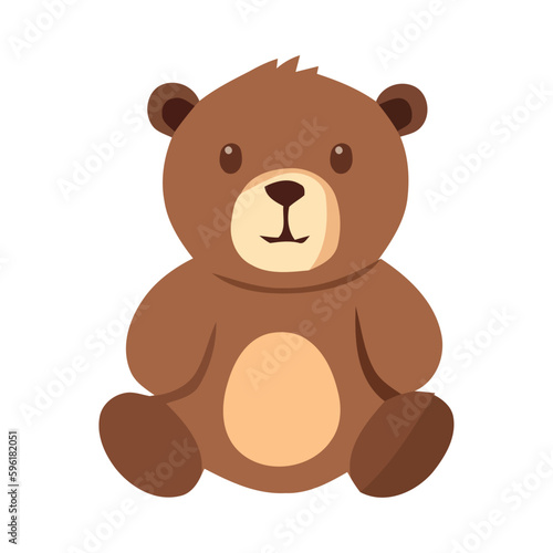 Cute teddy bear sitting and smiling