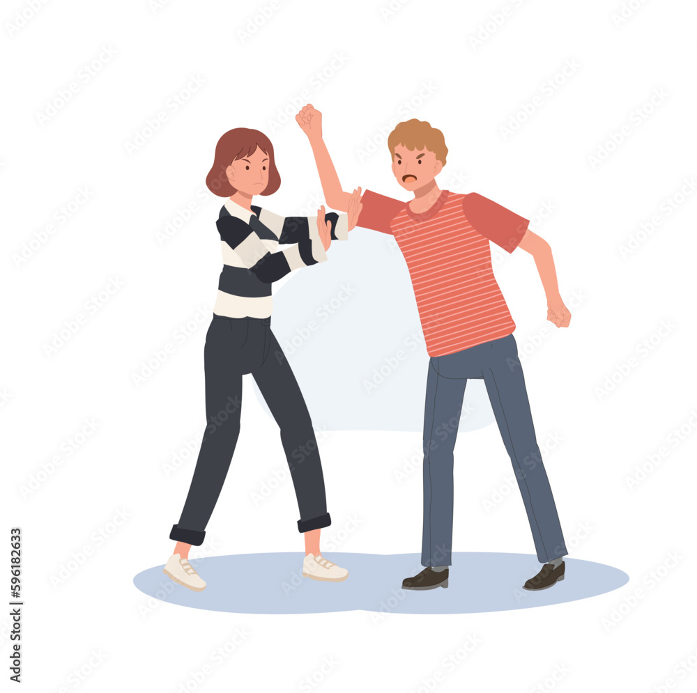 Misunderstanding, conflict, disagreement concept. Angry People shouting and fight. Flat vector cartoon illustration Misunderstanding, conflict, disagreement concept. Angry People shouting and fight. Flat vector cartoon illustration