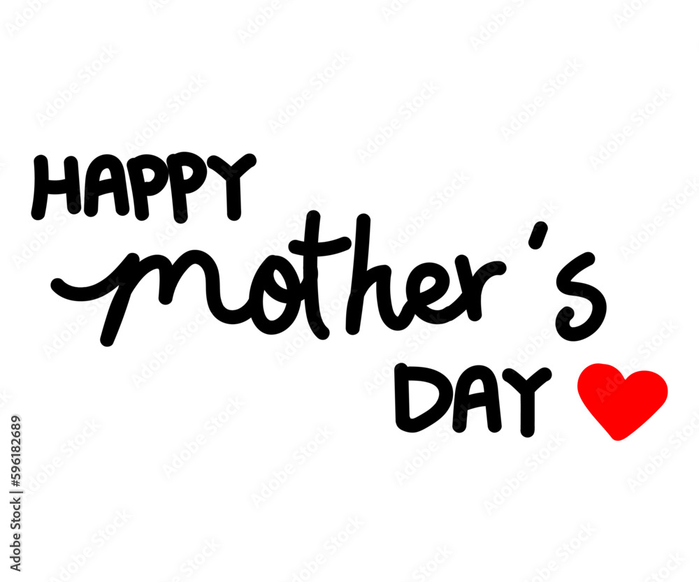 Happy  mother's day handwritten lettering. vector illustration of calligraphy design element.