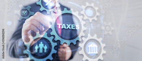 Tableau sur toile Taxation and taxes World Finance Business Banking concept