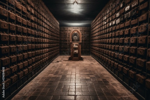 Excellent wine storage room in La Rioja, Spain. Generative AI