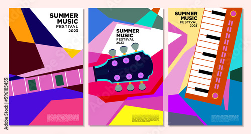 Vector illustration colorful summer music festival banner