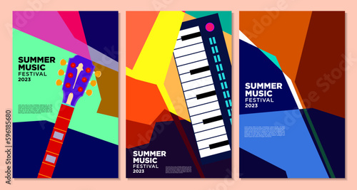 Vector illustration colorful summer music festival banner