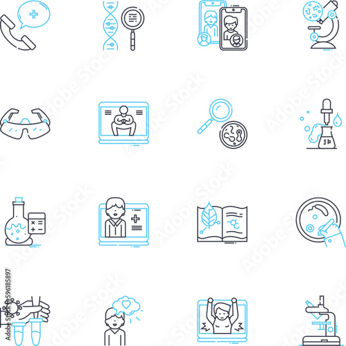 Resilience fortitude linear icons set. Endurance, Grit, Strength, Tenacity, Courage, Perseverance, Determination line vector and concept signs. Overcoming,Persistence,Steadfastness outline