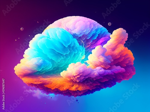 Creative clouds, vibrant colors, landscape made with Generative AI.