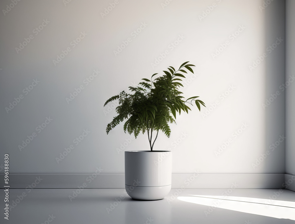 Minimalist and Modern Potted Plant in A Simple Room Using Generative AI Minimalist and Modern Potted Plant in A Simple Room Using Generative AI