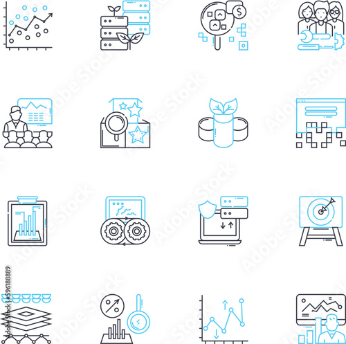 Human compliance linear icons set. Obligation , Conformity , Adherence , Agreement , Obedience , Submission , Cooperation line vector and concept signs. Discipline ,Consistency ,Punctuality outline
