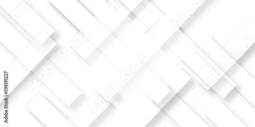Abstract white square line shape with futuristic concept background. Abstract seamless modern white and gray color technology concept geometric line vector background. 