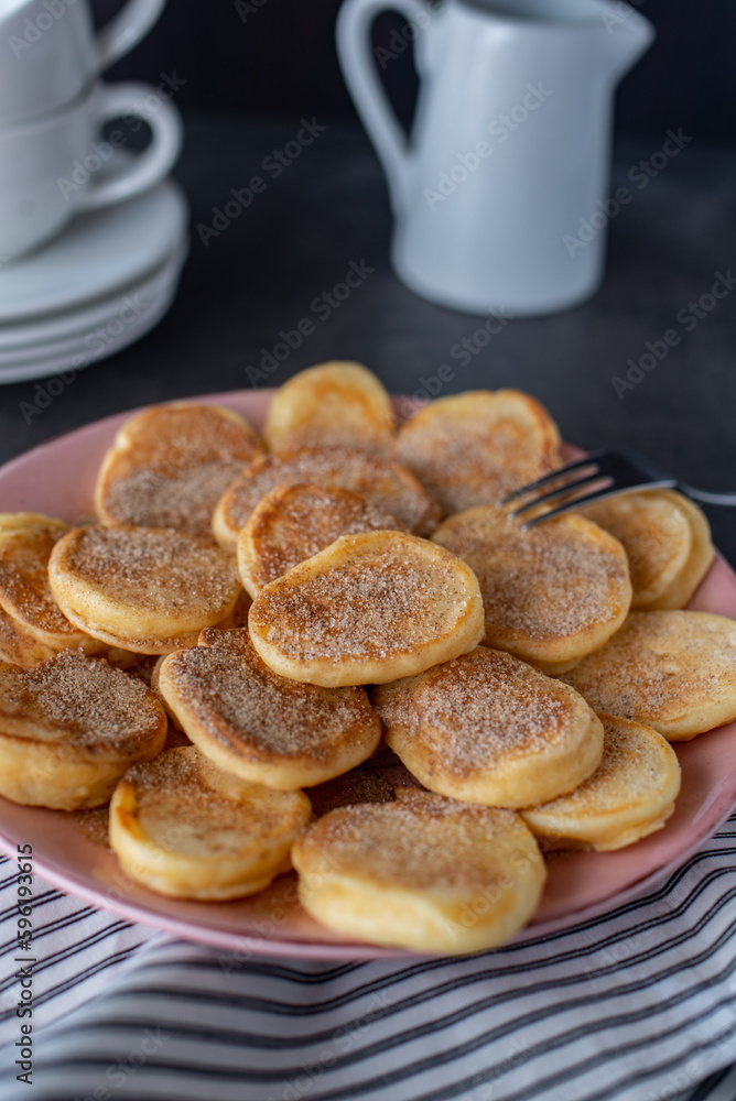 sweet home made cinnamon pancakes for breakfast