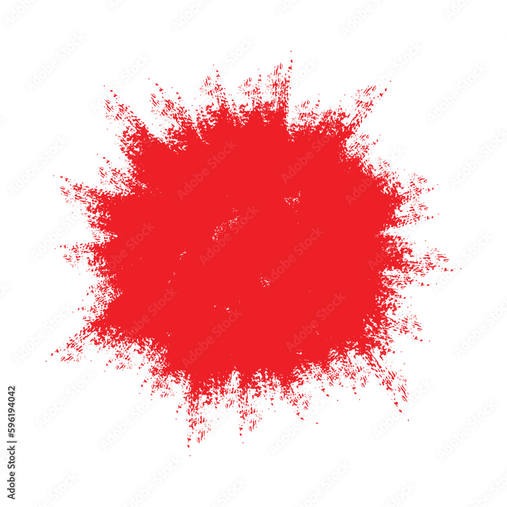Red grunge hand drawn backdrop. Red paint artistic brush stroke, vector