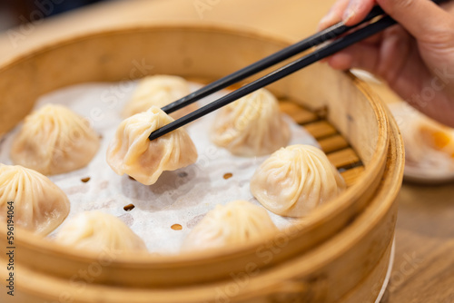 Chinese food xiao long bao steamed soup dumpling bun
