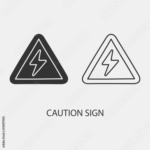 Caution_sign vector icon illustration sign