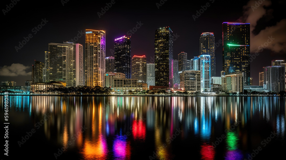 Naklejka premium Miami. Breathtaking travel destination place. Generative AI