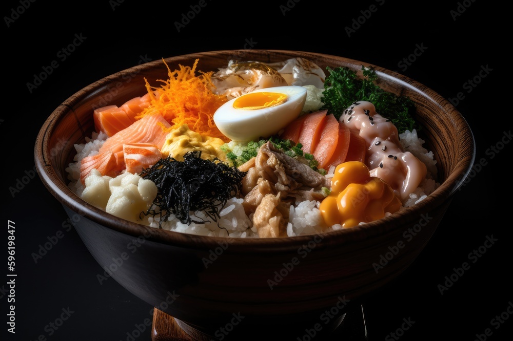 Chirashi Don Sushi Sashimi Rice Salmon Tuna Hamachi Snapper Mackeral ...