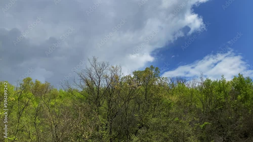 Before storm blue sky with white clouds and dark sky with dark clouds Before storm blue sky with white clouds and dark sky with dark clouds