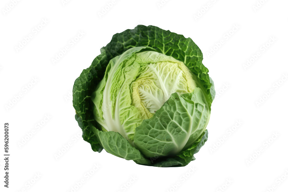 Obraz premium Cabbage isolated on transparent background. Generative Ai