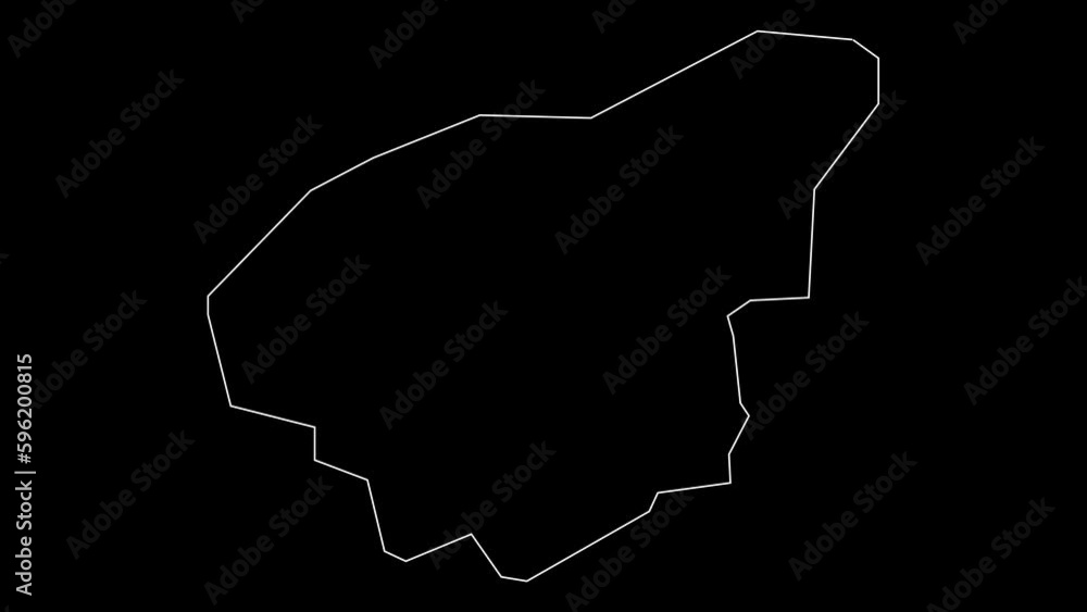 Niamey region map of Niger outline animation Niamey region map of Niger outline animation