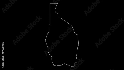 Tahoua region map of Niger outline animation photo