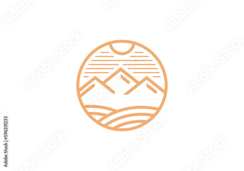 mountains, vector illustration, trendy linear style.