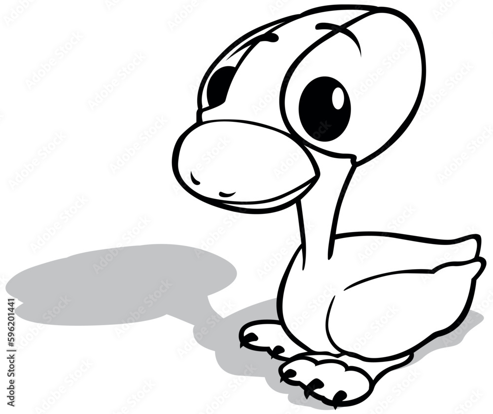 Obraz premium Drawing of a Duckling with Big Eyes