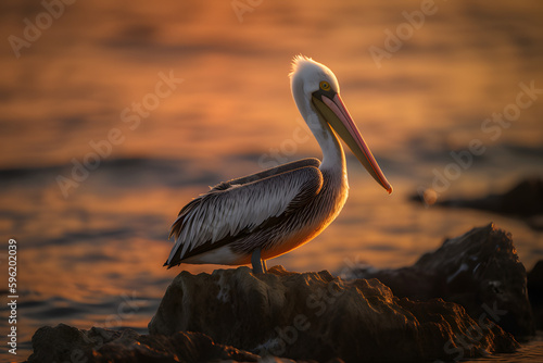 Pelican at Golden Hour